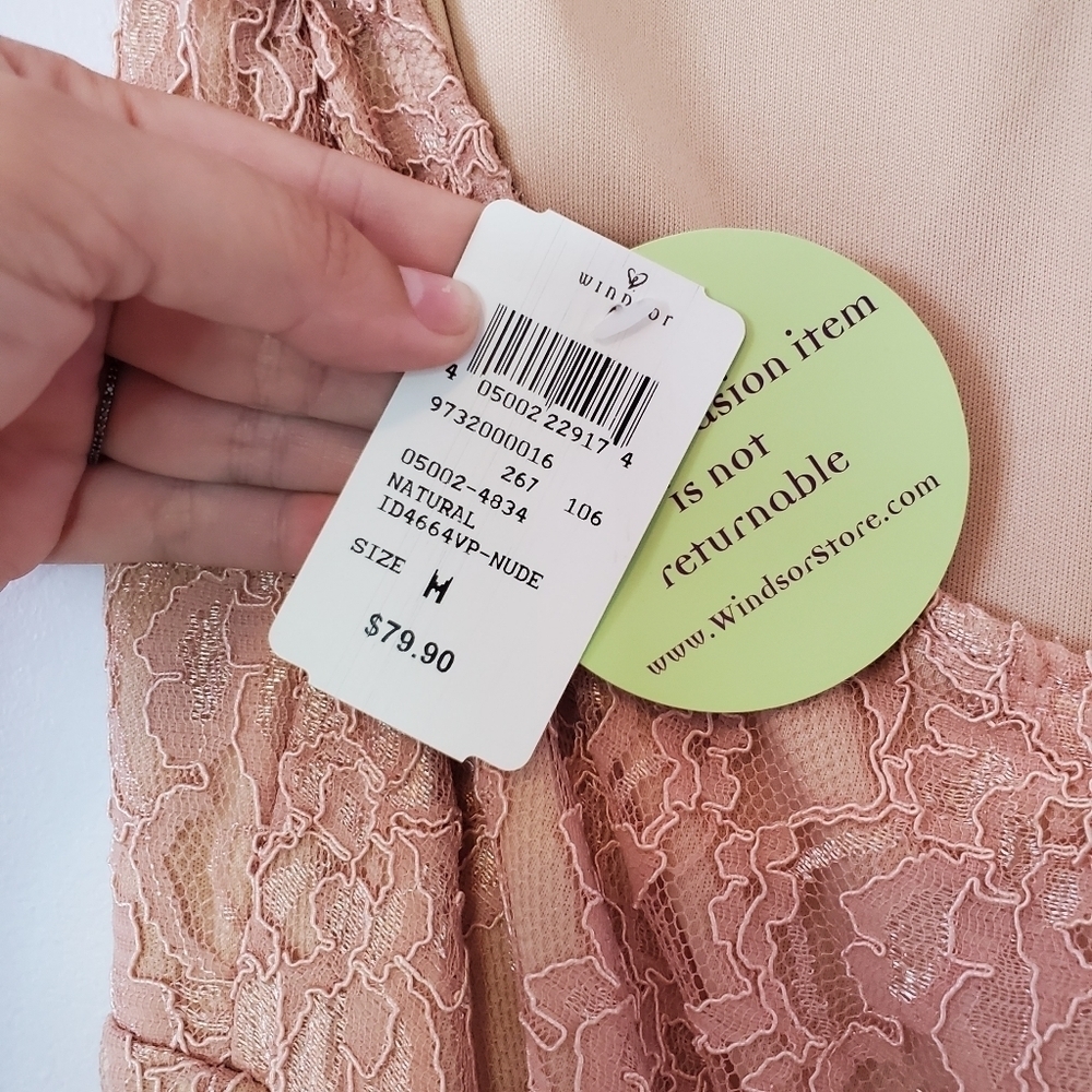 Windsor High Low Strapless Sweetheart Lace Pink - Picture 5 of 12